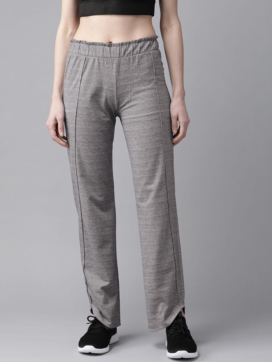 cayman women grey self design pure cotton track pants