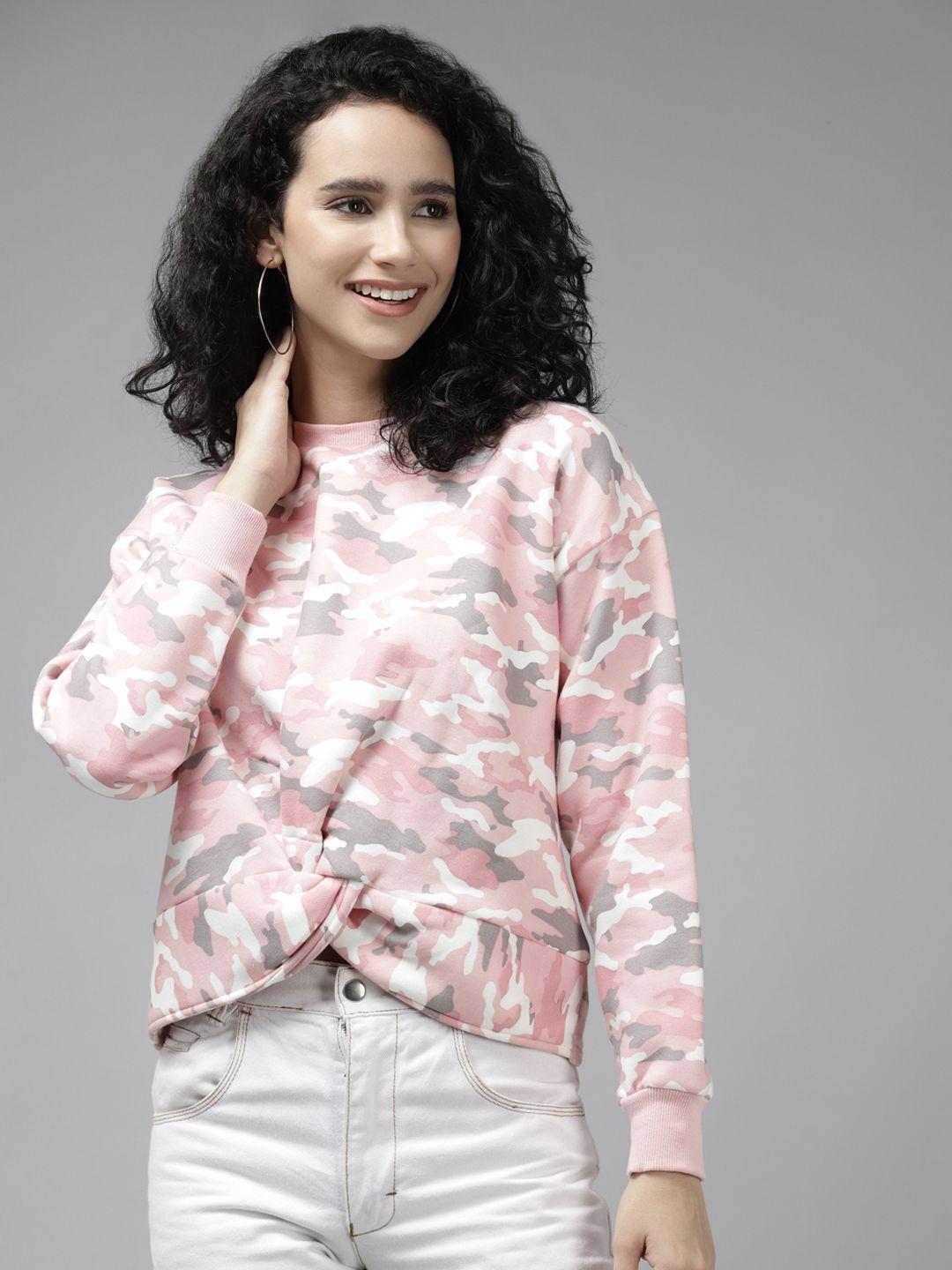 cayman women pink printed sweatshirt