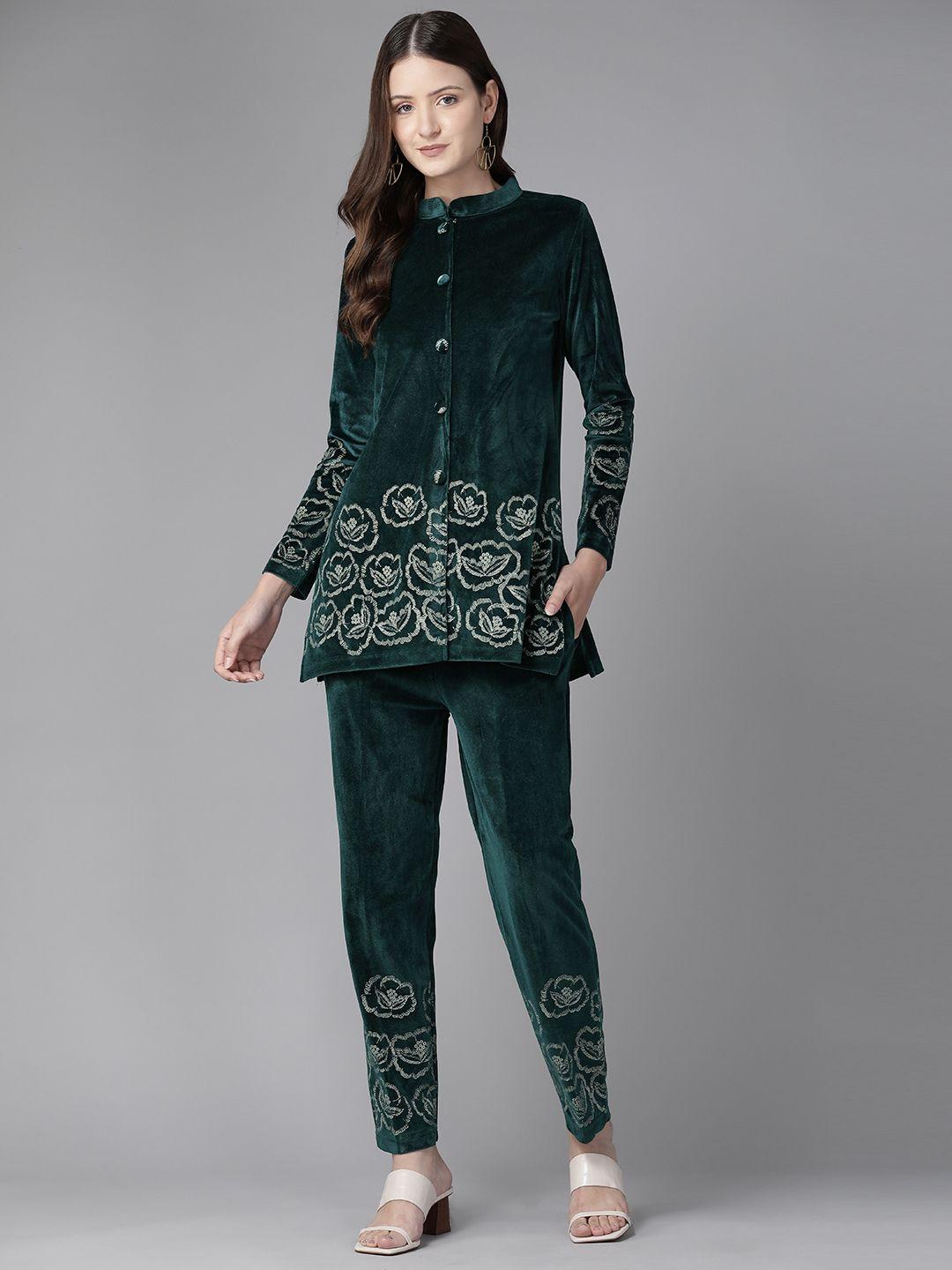 cayman women printed ethnic tunic with trousers