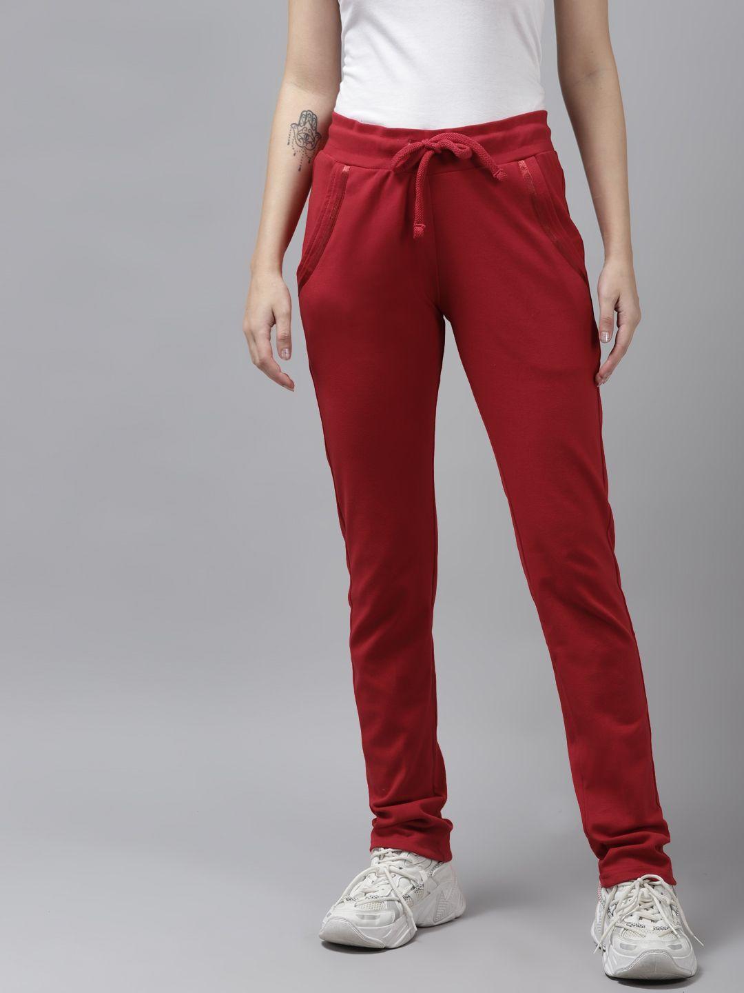 cayman women red regular fit track pant