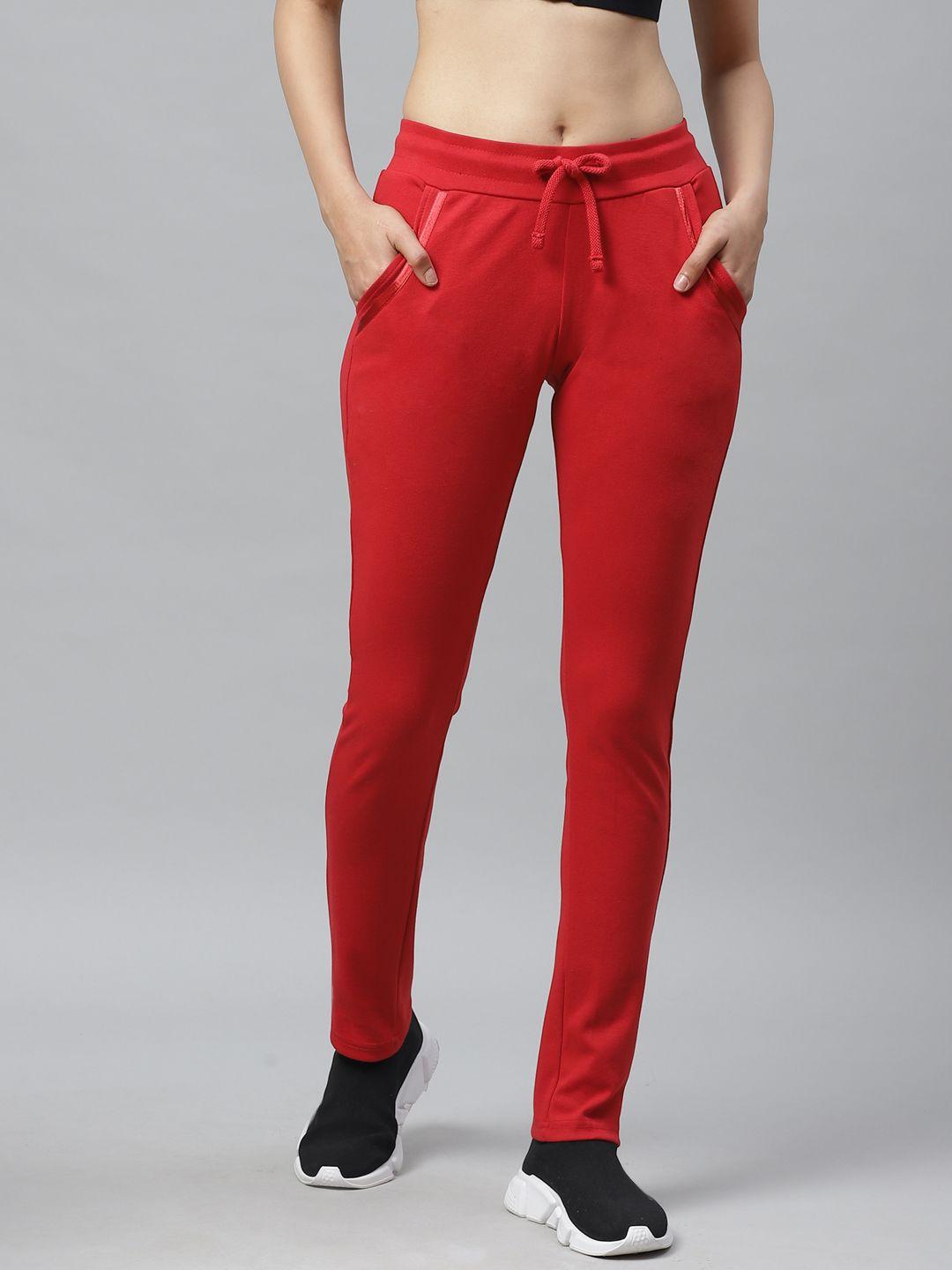 cayman women red solid track pants