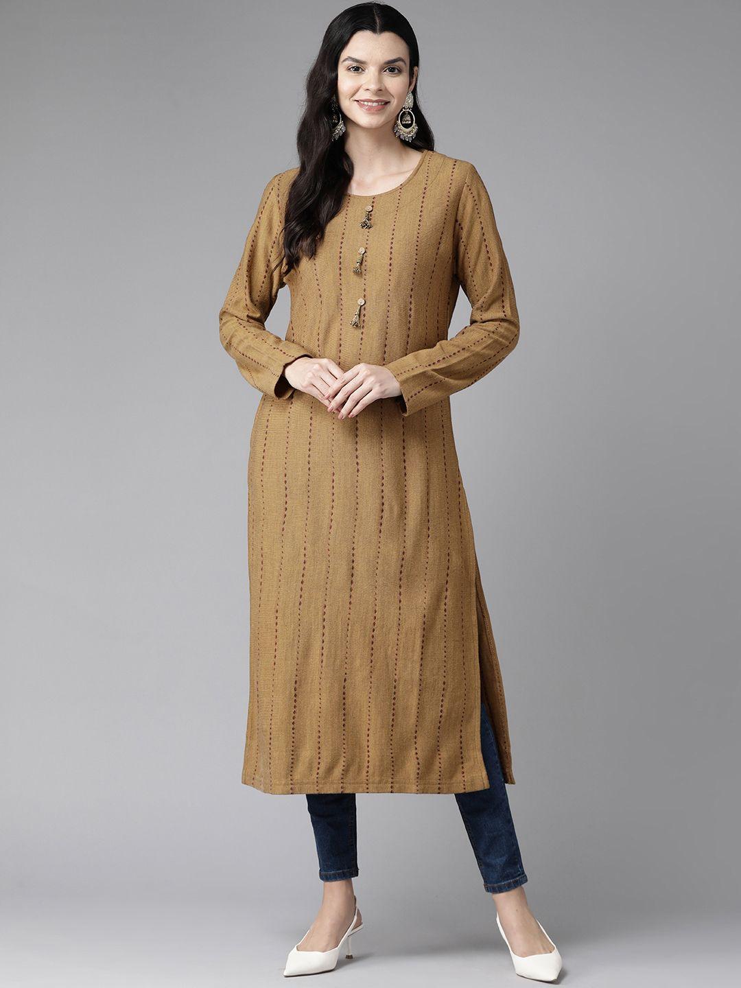 cayman women striped woollen kurta