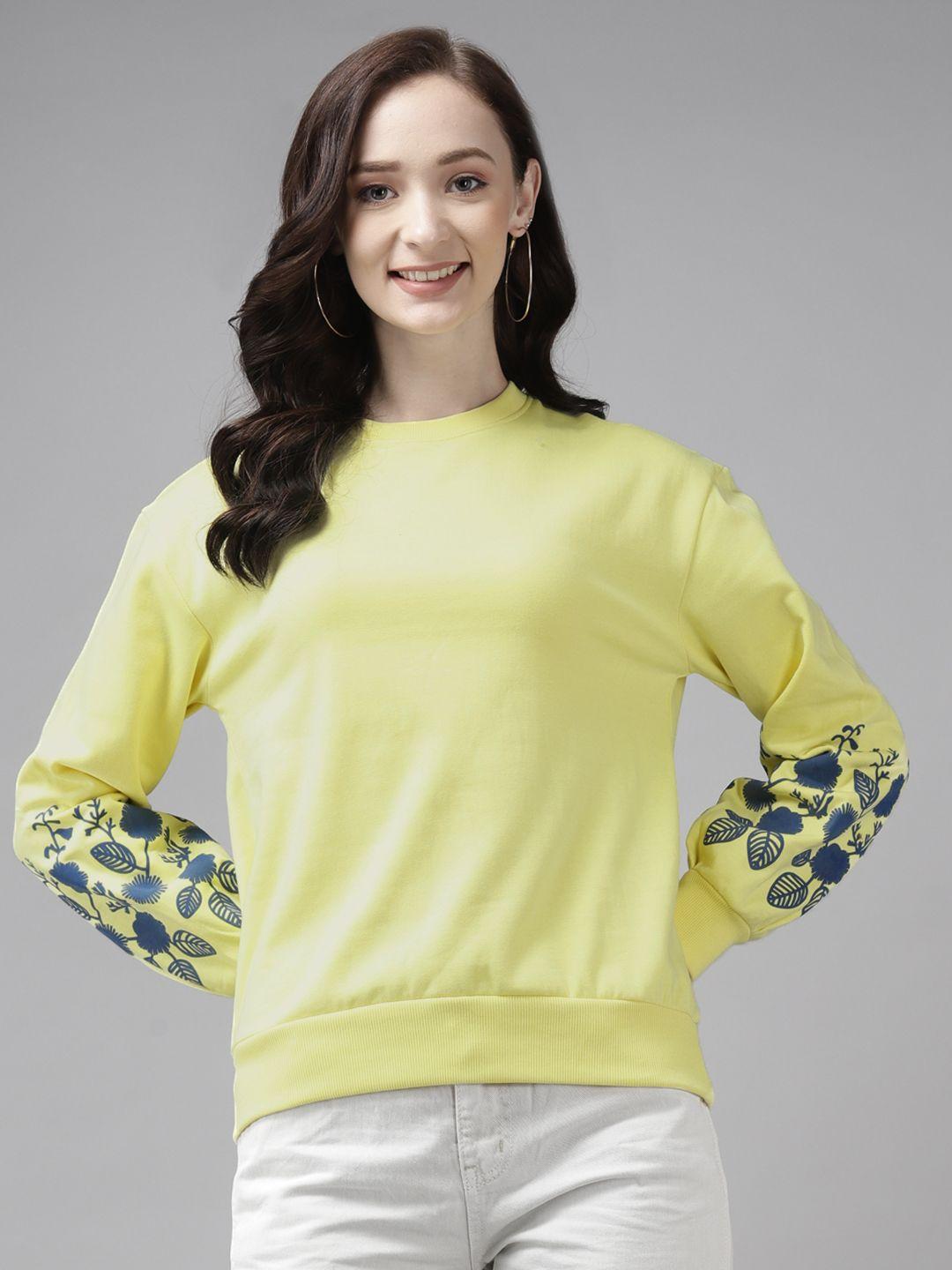 cayman women yellow solid sweatshirt