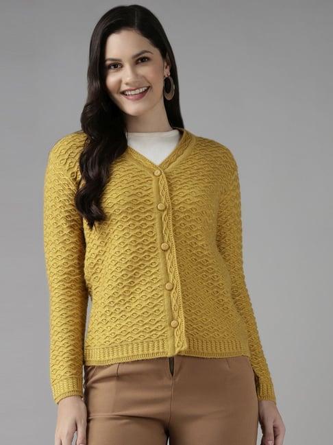 cayman yellow embroidered cardigan