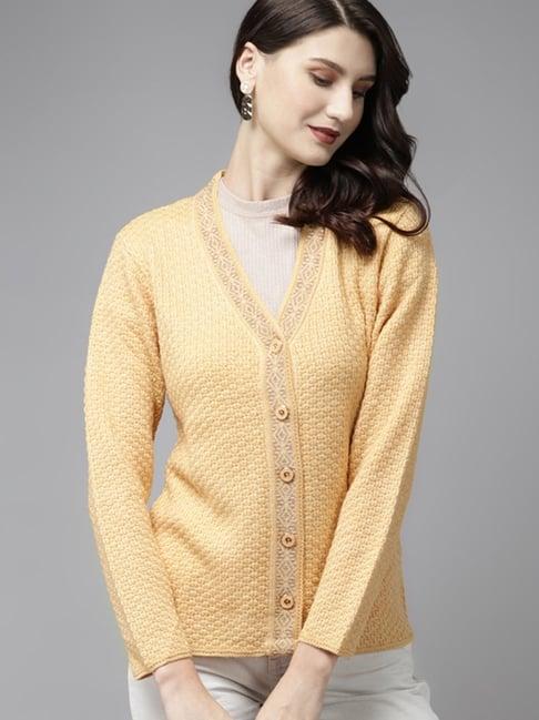 cayman yellow embroidered cardigan