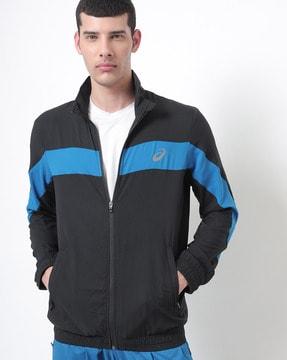 cbd zip-front high-neck jacket with insert pockets