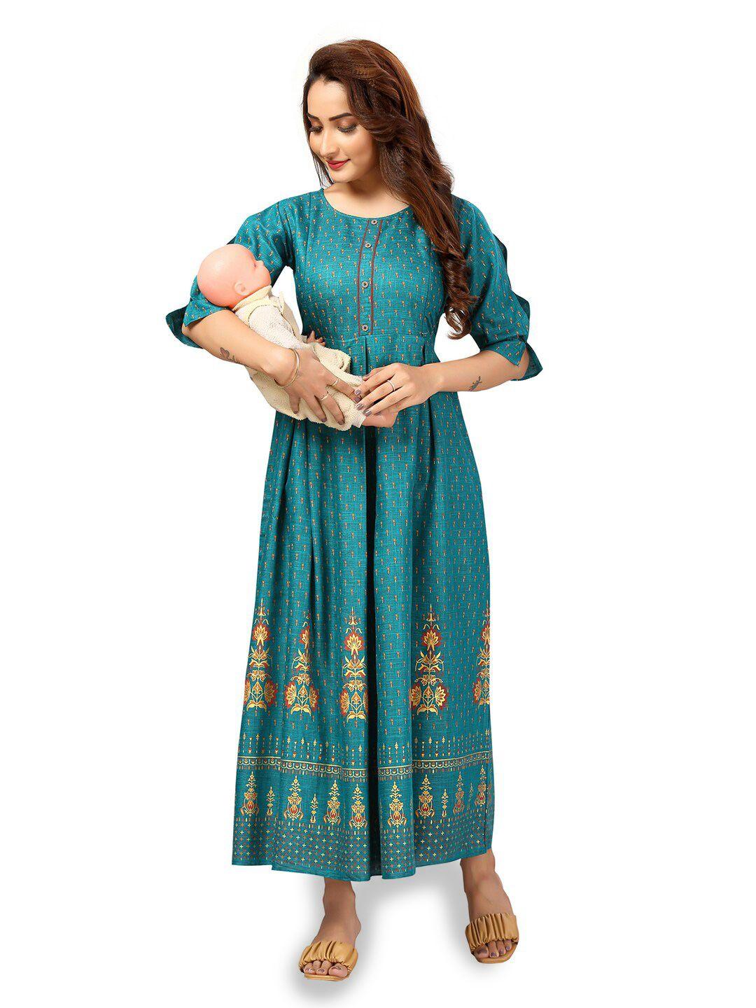 cee-18 ethnic motifs printed maternity ethnic dress