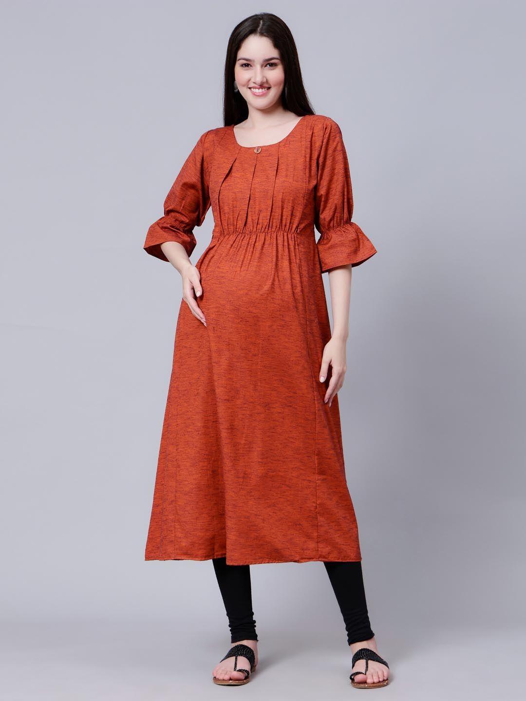 cee-18 maternity pure cotton feeding kurta with zippers