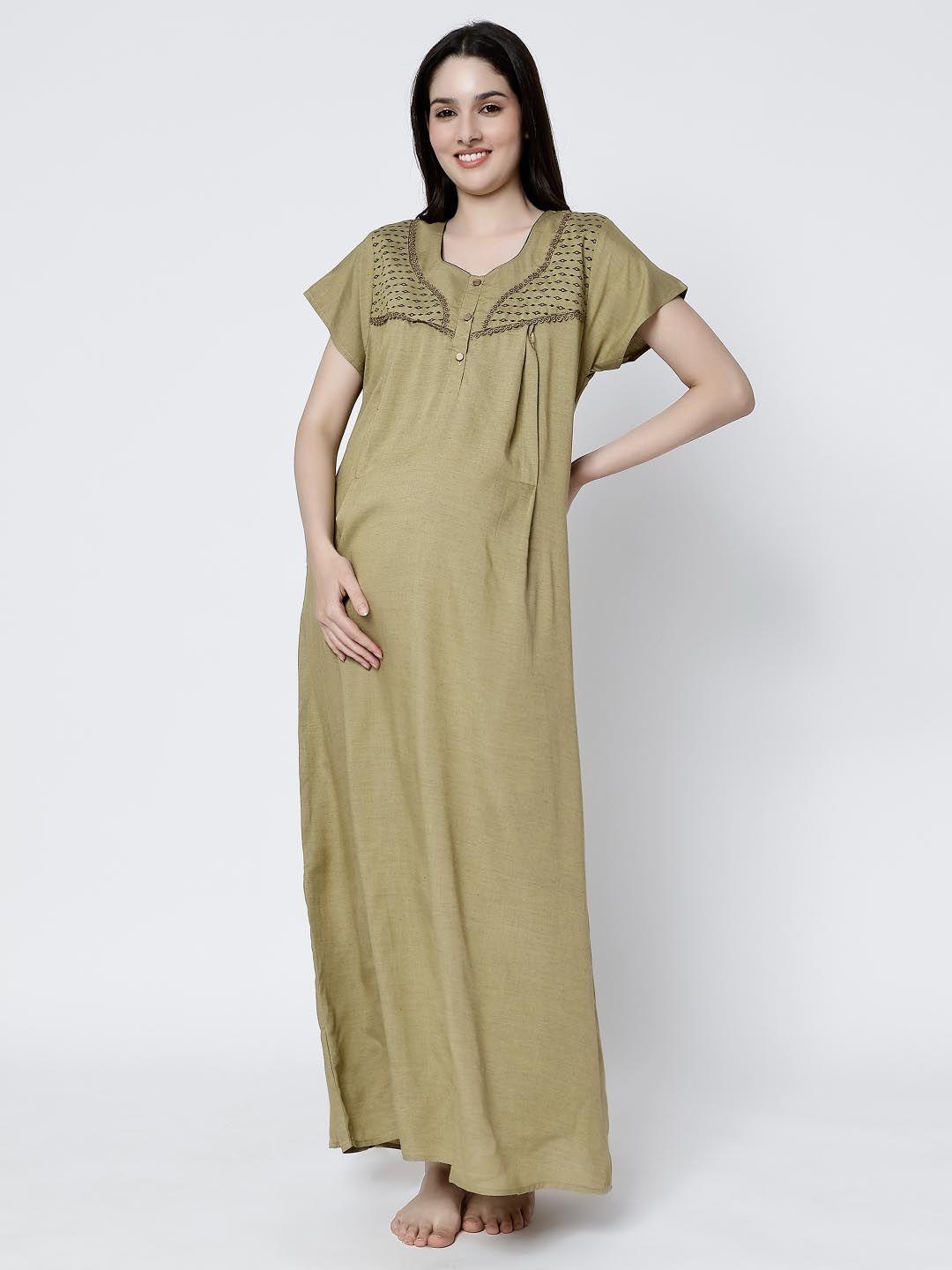 cee-18 round neck maternity nightdress