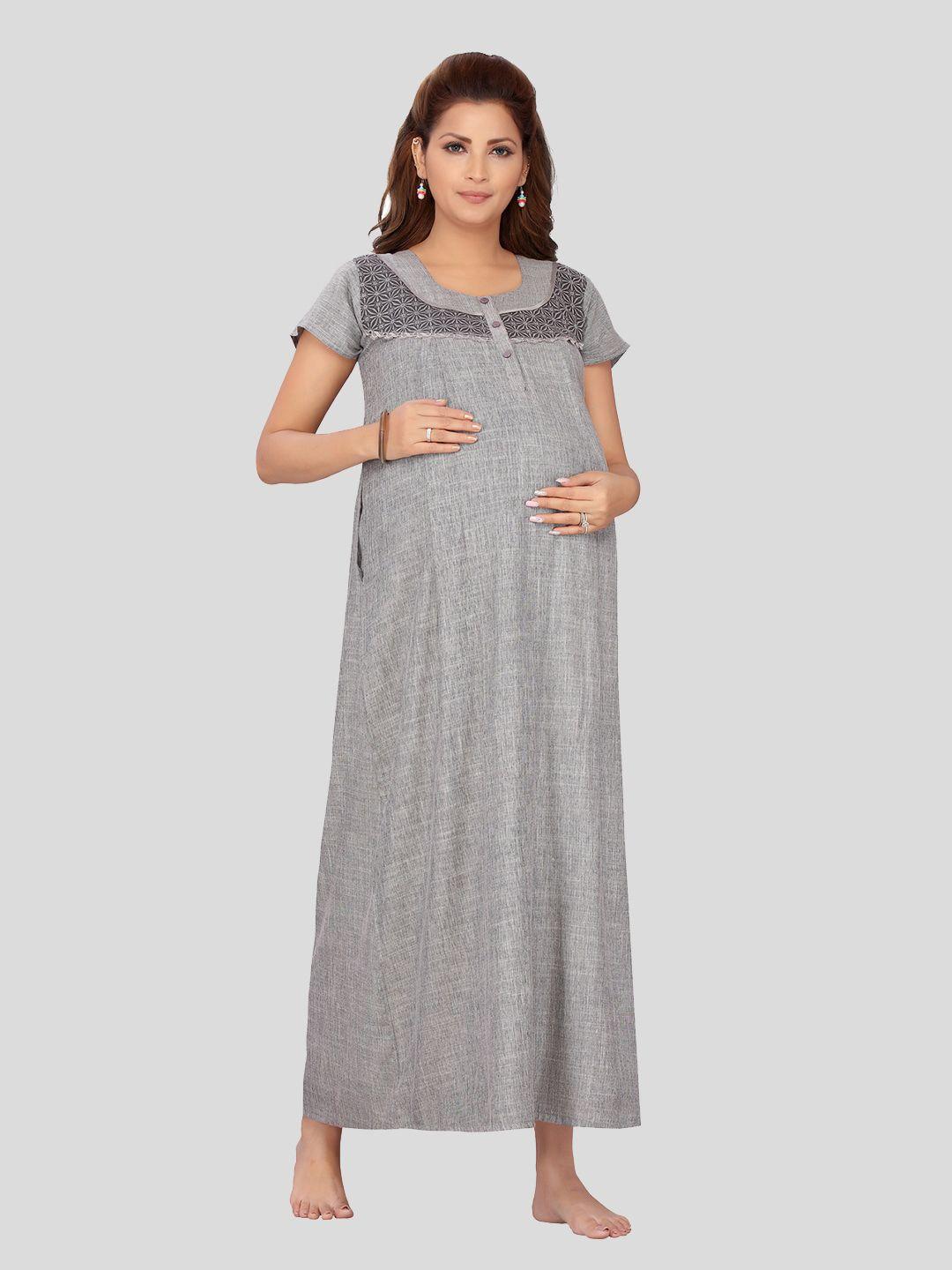 cee-18 round neck maternity nightdress