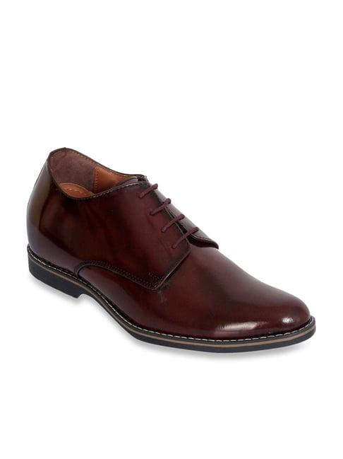 celby men's height increasing maroon derby shoes