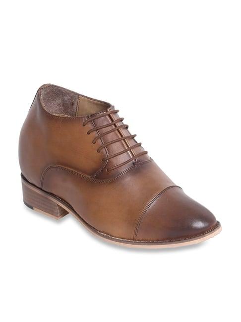 celby men's height increasing tan oxford boots