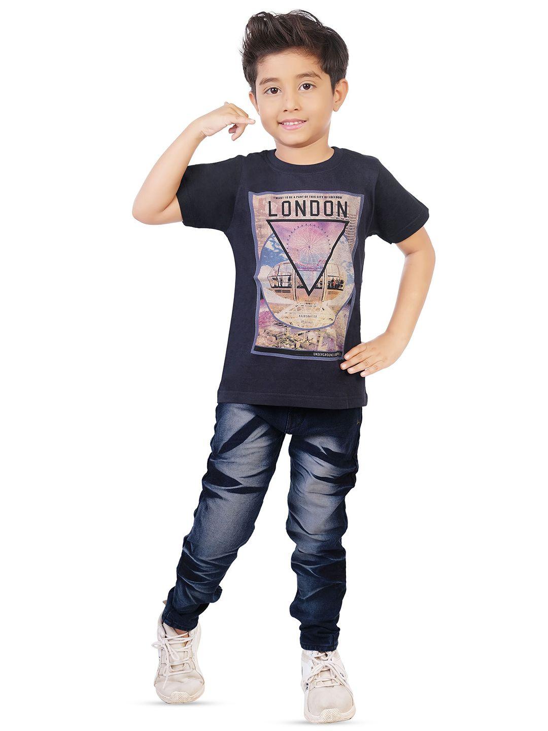 celebrity club boys printed t-shirt with trousers