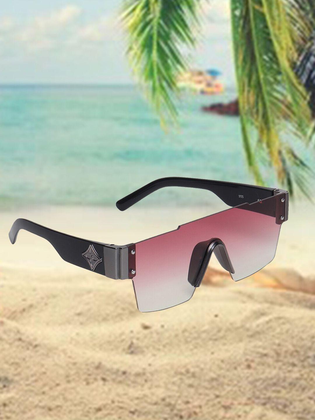 celebrity sunglasses rimless sheild sunglasses with uv protected lens clsg-505-03
