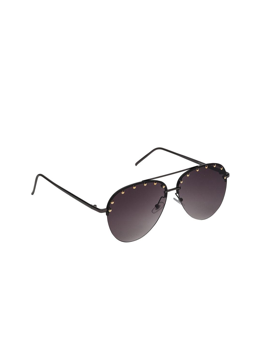 celebrity sunglasses unisex grey lens & black aviator sunglasses with uv protected lens