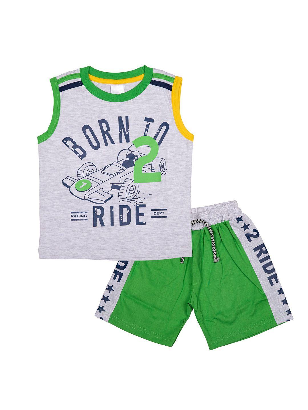 celebrity club boys printed pure cotton t-shirt with shorts