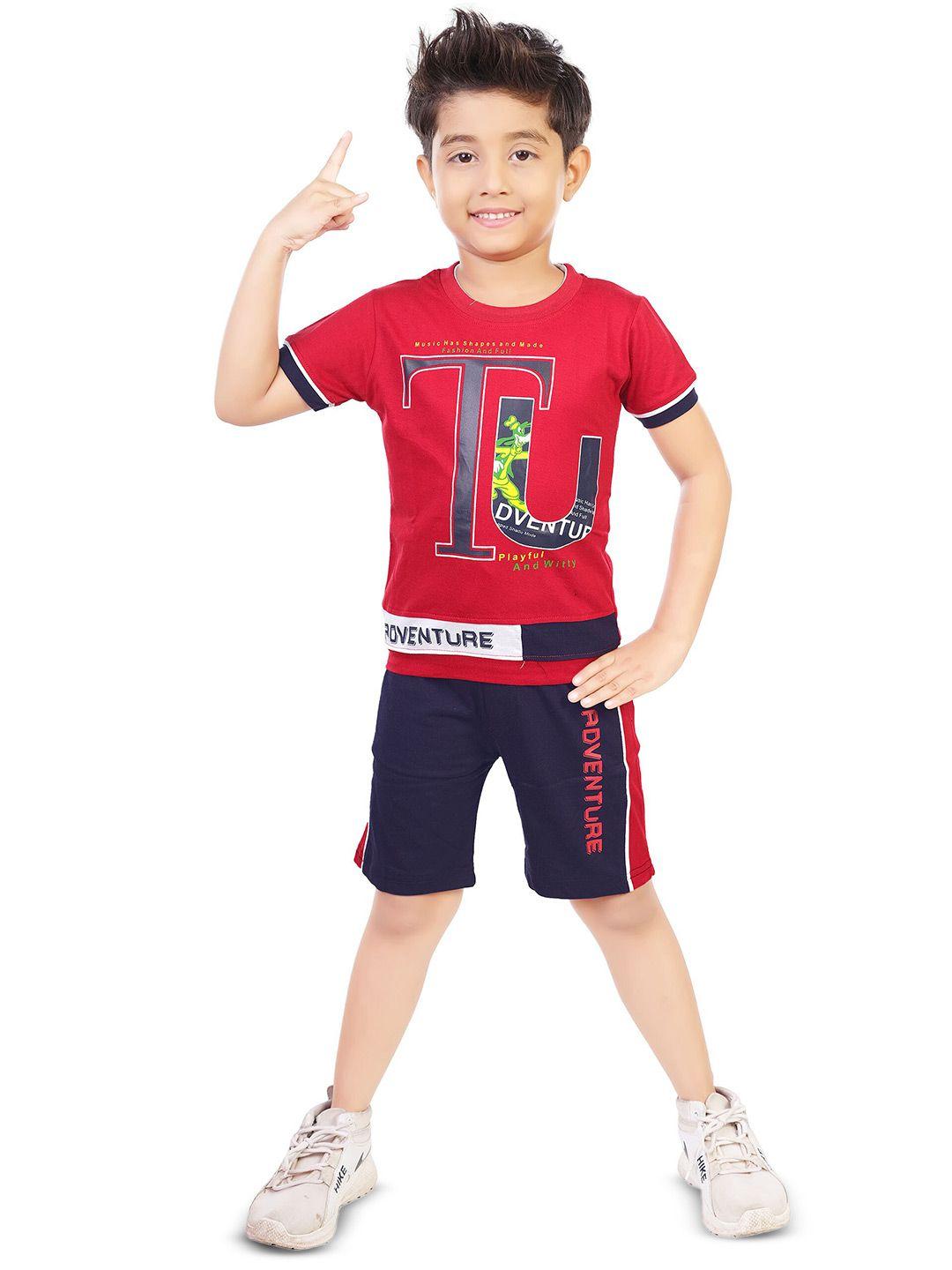 celebrity club boys typography printed t-shirt with shorts