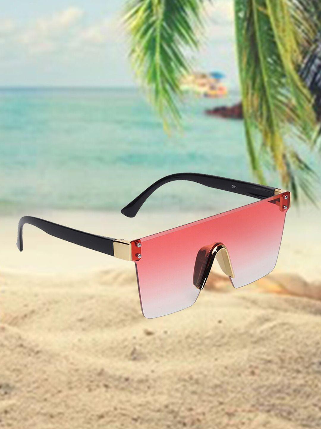 celebrity sunglasses shield sunglasses rimless with uv protected lens clsg-511-06