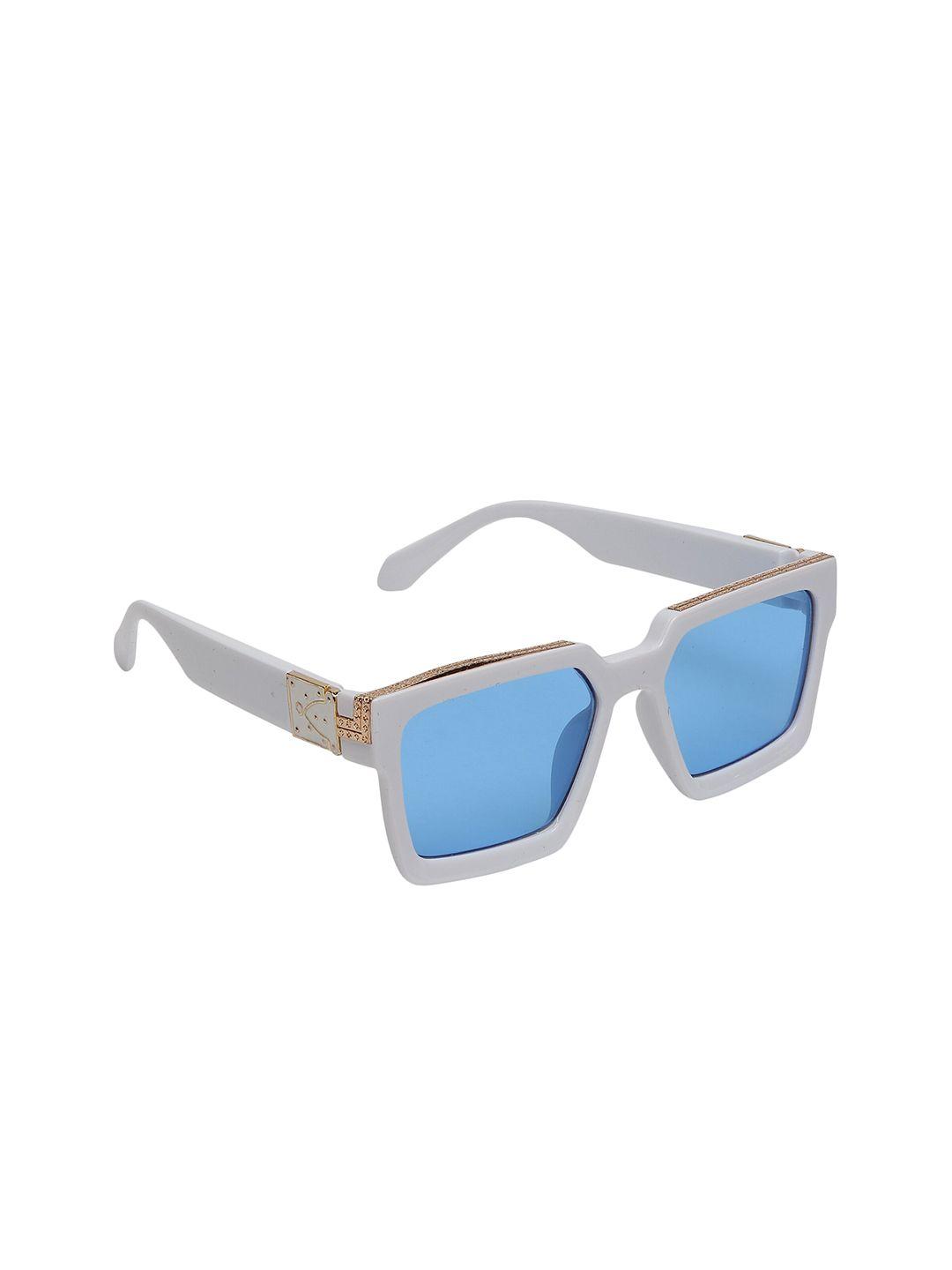 celebrity sunglasses unisex blue uv protected lens & white square sunglasses cl-eddy-jass
