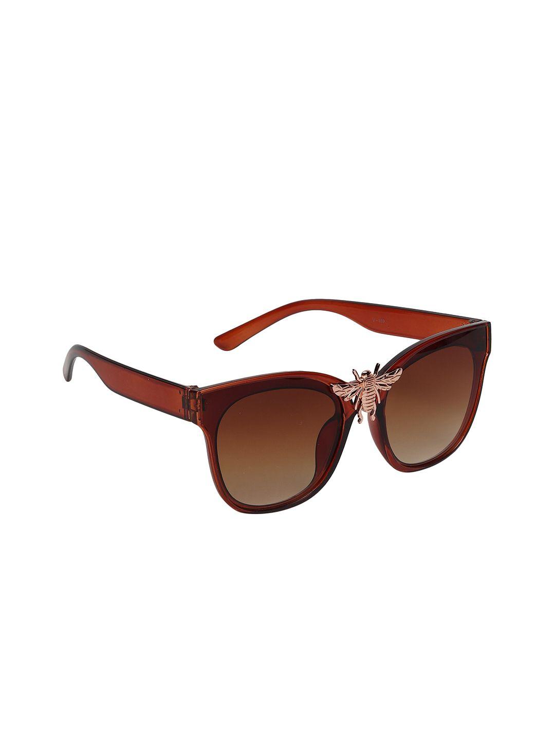 celebrity sunglasses unisex brown uv protected lens & brown wayfarer sunglasses cl-if-nora