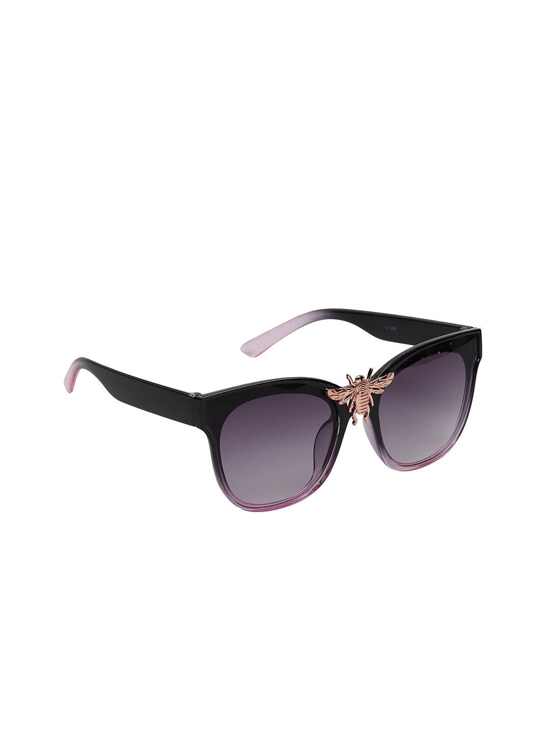 celebrity sunglasses unisex purple uv protected lens & black browline sunglasses cl-if