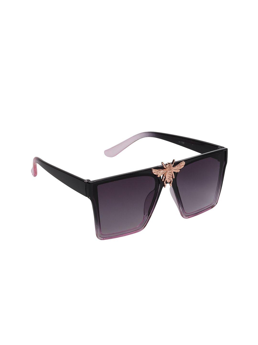 celebrity sunglasses unisex purple uv protected lens & black square sunglasses cl-if-nora