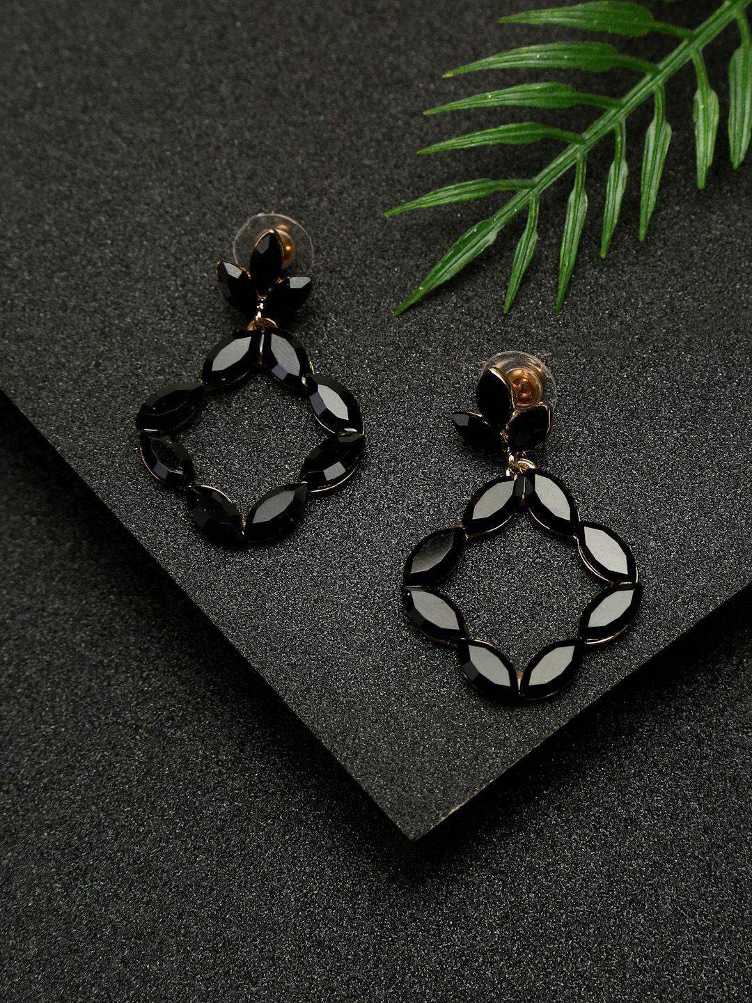 celena cole black contemporary drop earrings