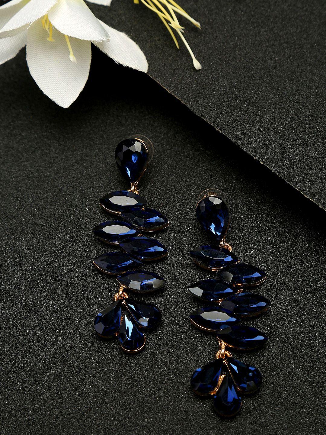 celena cole blue contemporary drop earrings