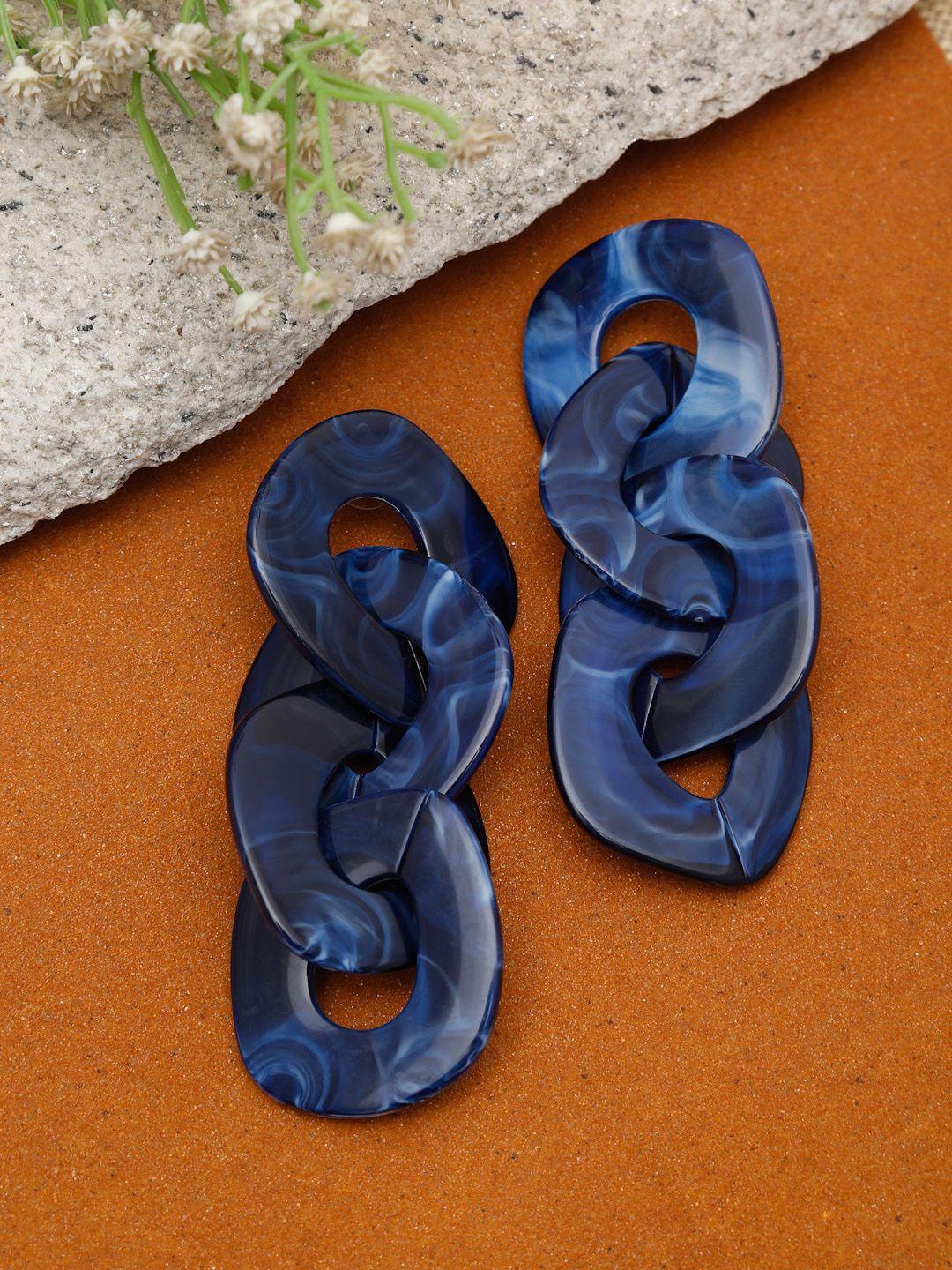 celena cole blue contemporary drop earrings