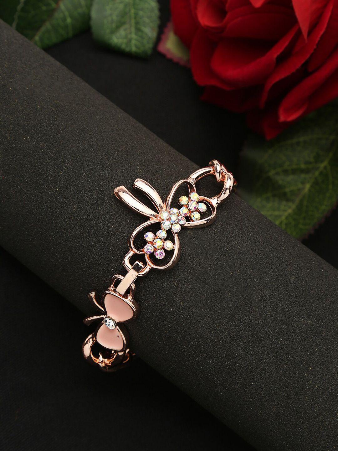 celena cole gold-plated pink charm bracelet