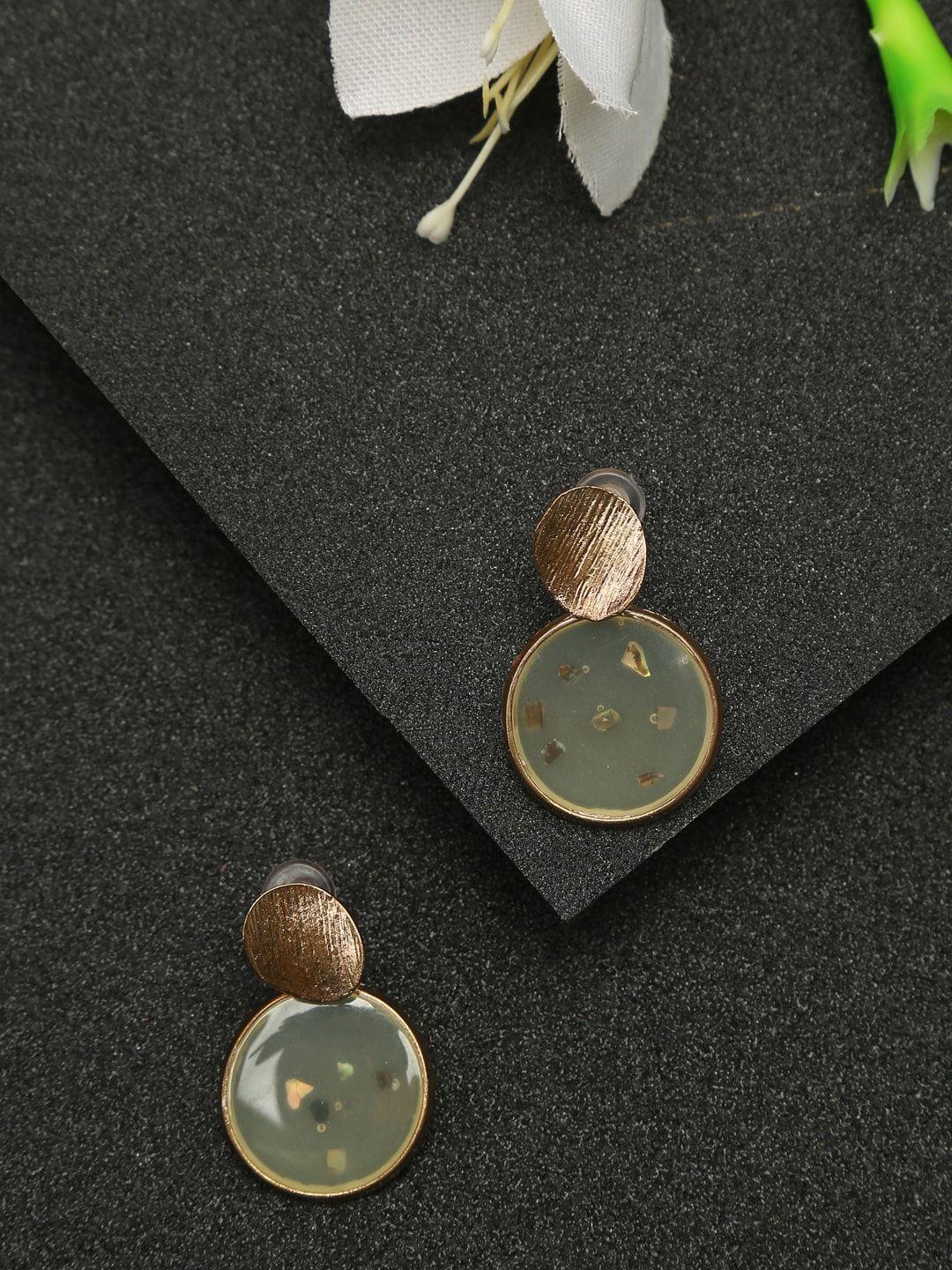 celena cole gold-toned contemporary studs earrings