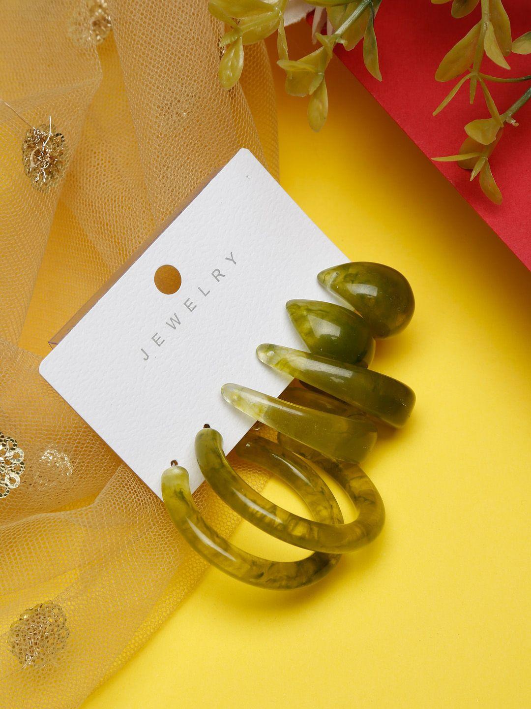 celena cole green contemporary studs earrings