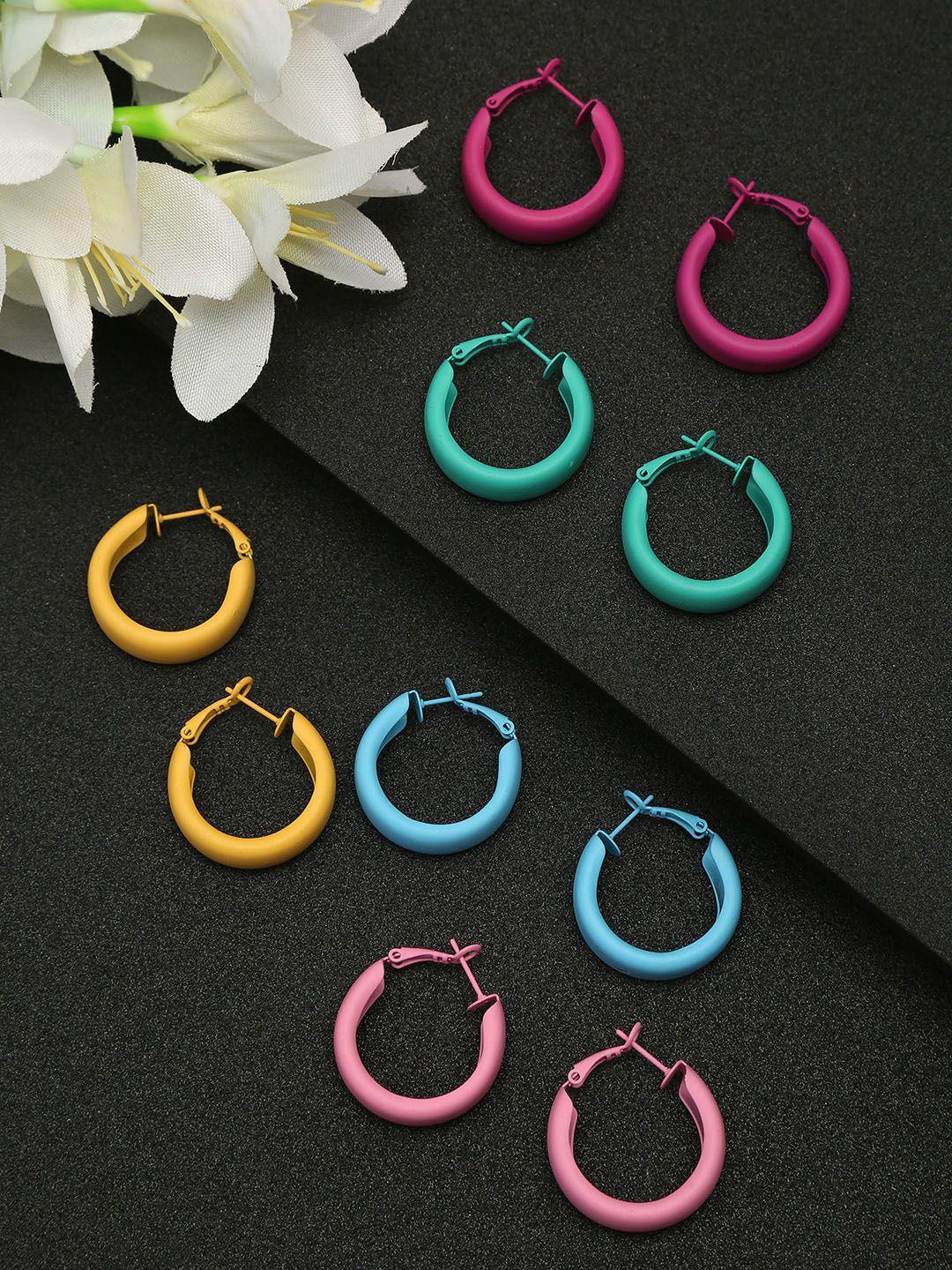 celena cole multicoloured contemporary half hoop earrings