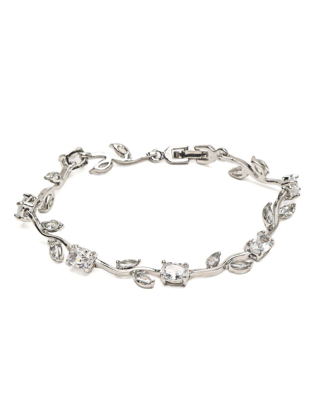 celena cole women silver-plated & white charm bracelet