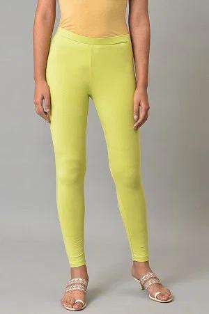 celery green cotton jersey tights