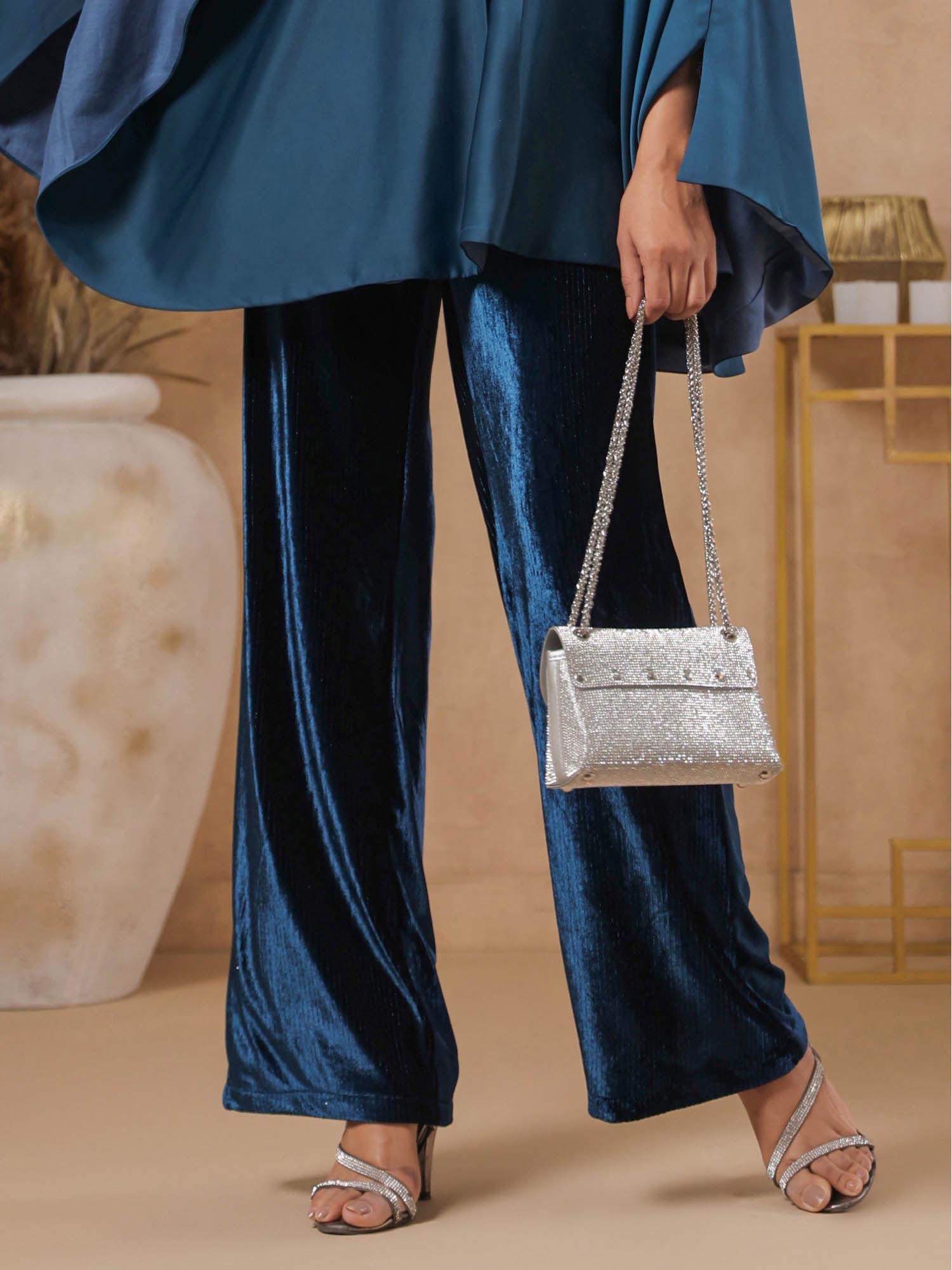 celestial velvet straight trousers