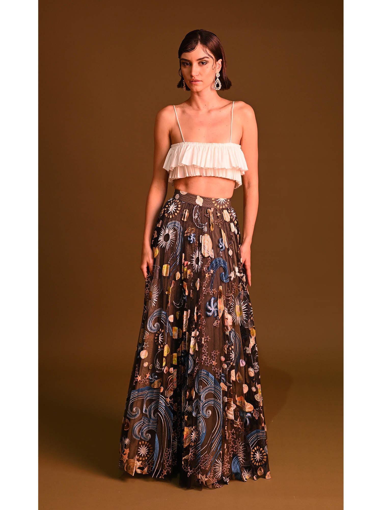 celestine printed multi-color maxi skirt