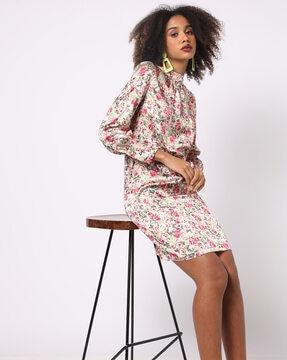 celine floral print shift dress