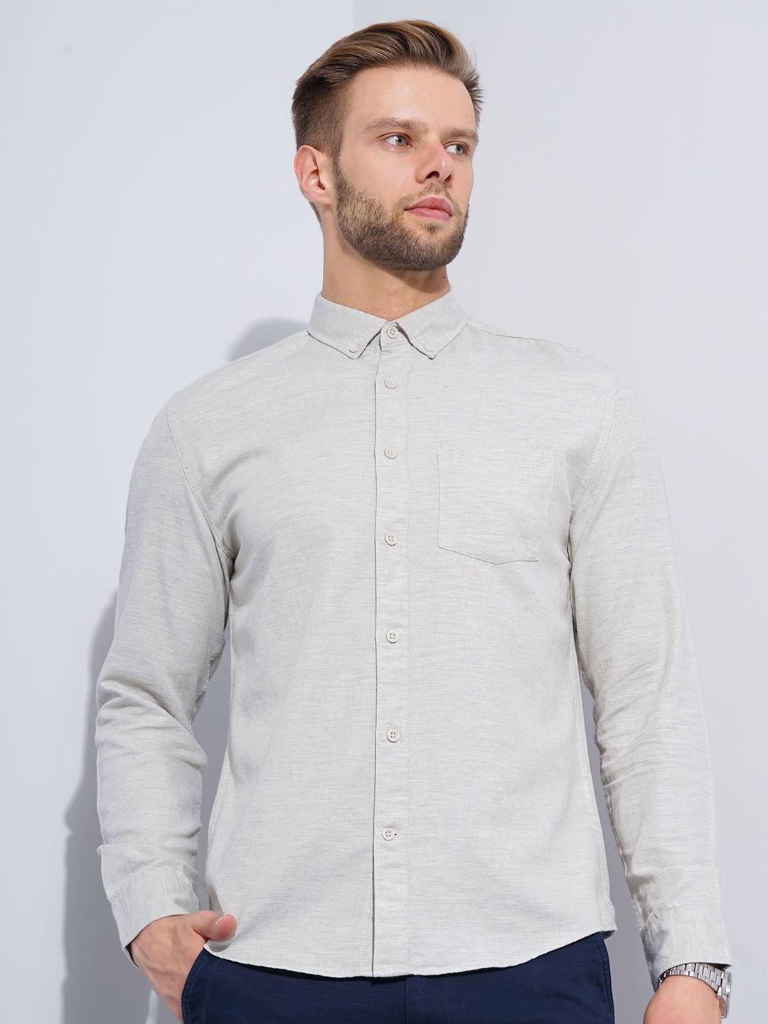 celio classic regular fit button-down collar cotton formal shirt