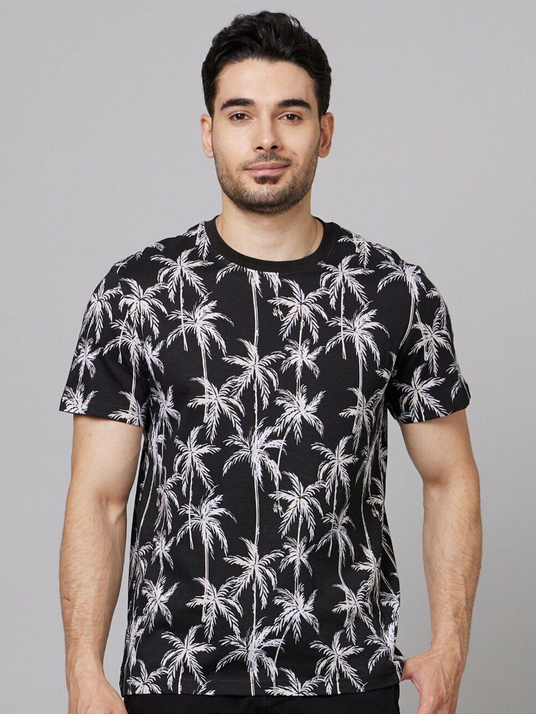 celio men black floral printed pockets t-shirt