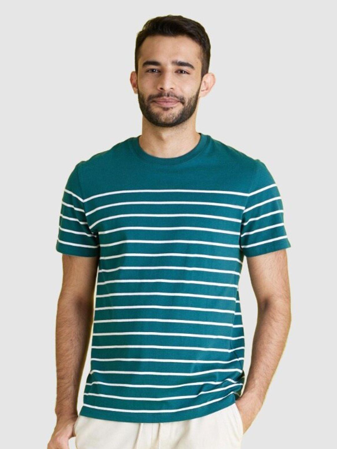 celio men cotton striped t-shirt