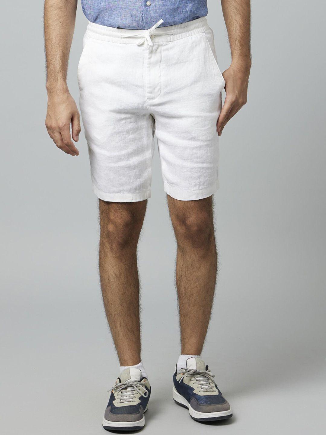 celio men mid-rise linen shorts