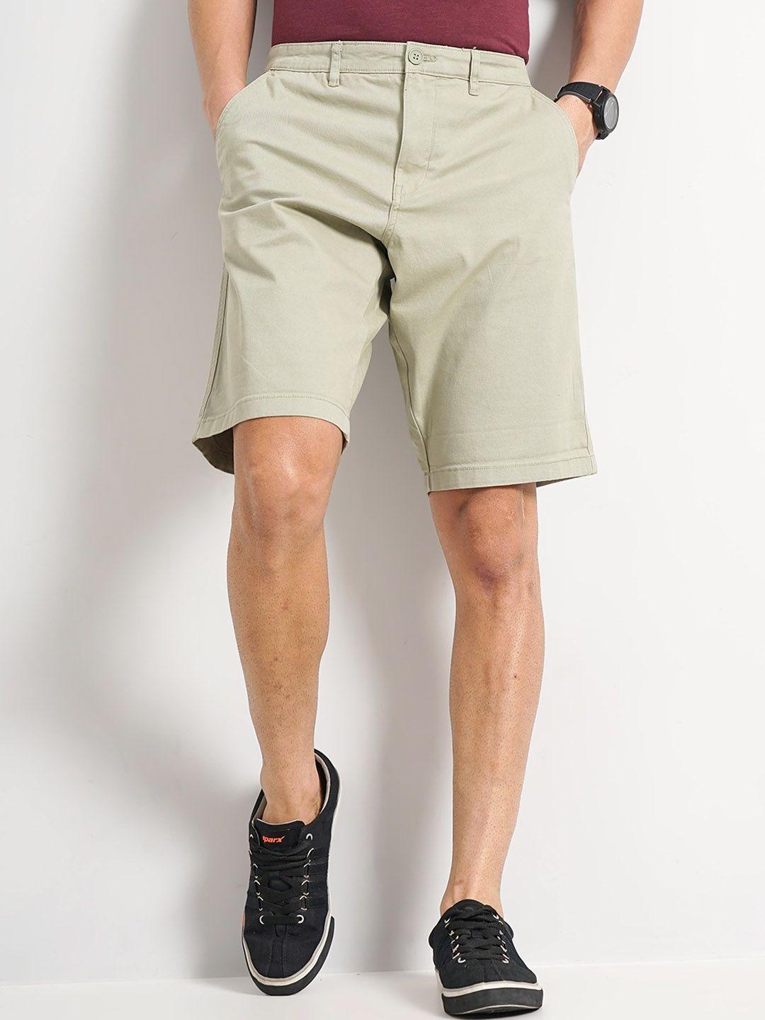 celio men mid-rise regular fit cotton chino shorts