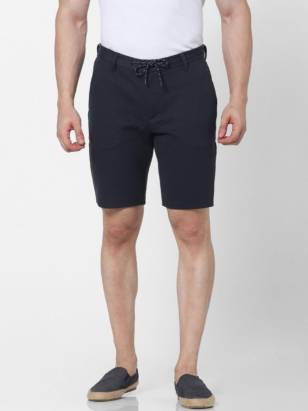 celio men navy blue regular shorts