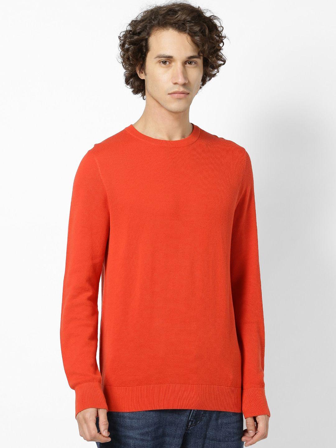 celio men red solid pullover sweater
