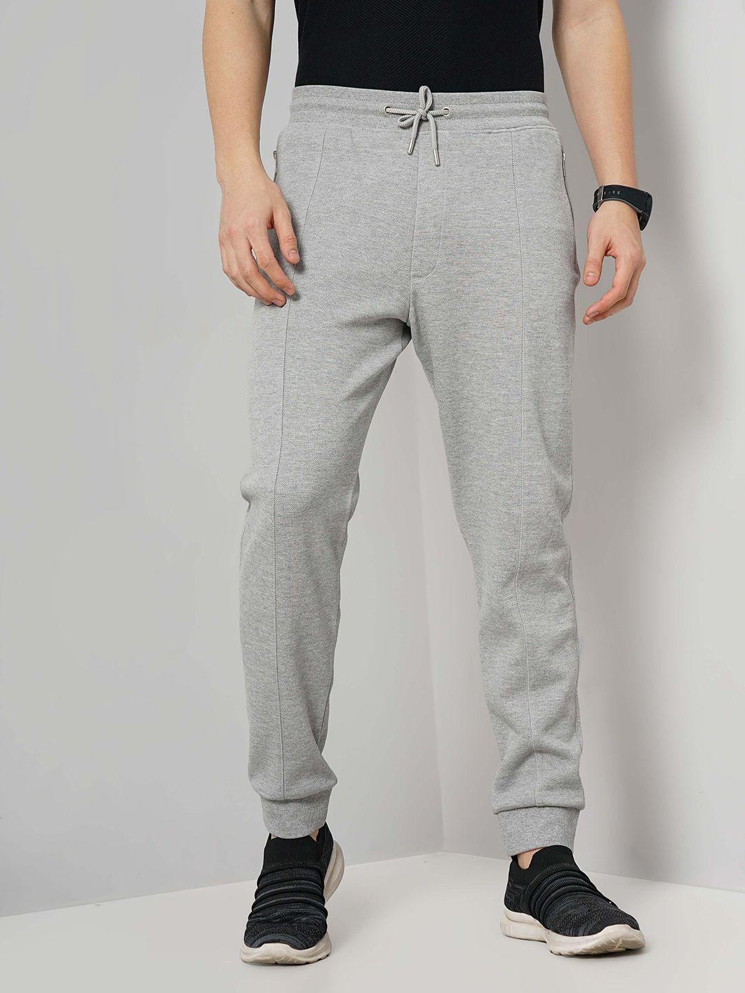 celio mid-rise regular fit cotton casual joggers trousers