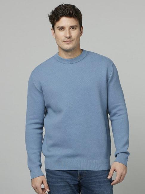 celio* light blue regular fit sweater
