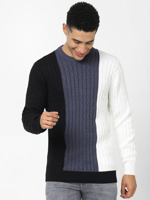celio* multi cotton regular fit colour block sweaters