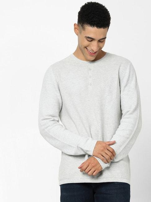 celio* white cotton regular fit sweaters