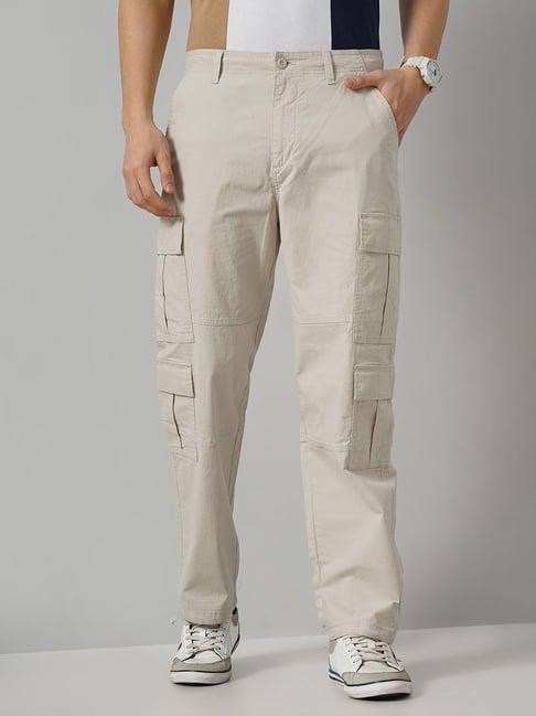 celio* beige regular fit cargos